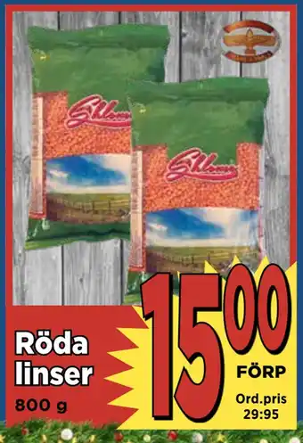 Supergrossen Röda linser erbjuda