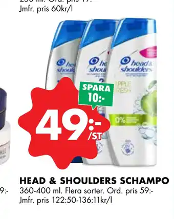 ÖoB Head & shoulders schampo erbjuda