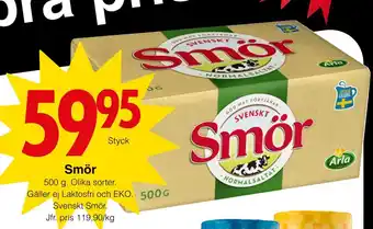 Matöppet Smör erbjuda