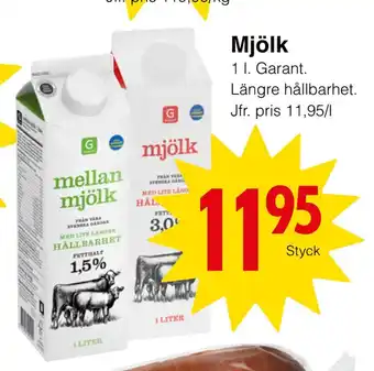 Matöppet Mjölk erbjuda