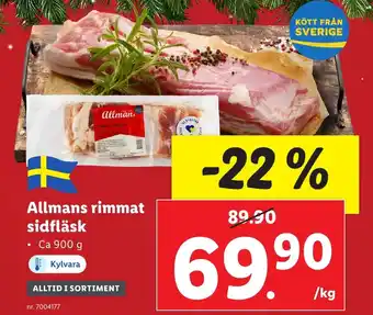 Lidl Allmans rimmat sidfläsk erbjuda