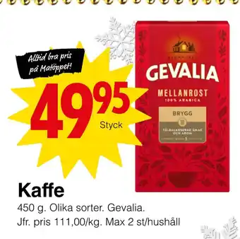 Matöppet Kaffe erbjuda