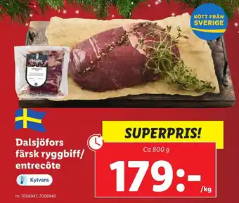 Lidl Dalsjöfors färsk ryggbiff/ entrecôte erbjuda
