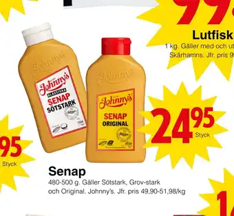 Matöppet Senap erbjuda