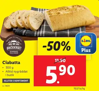Lidl Ciabatta erbjuda
