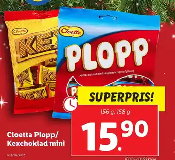 Lidl Cloetta Plopp/ Kexchoklad mini erbjuda