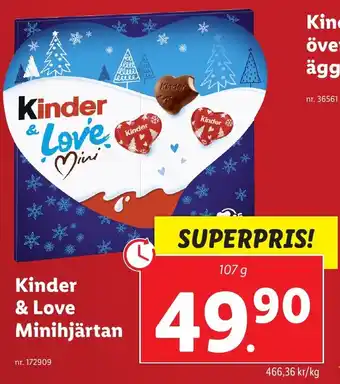 Lidl Kinder & Love Minihjärtan erbjuda