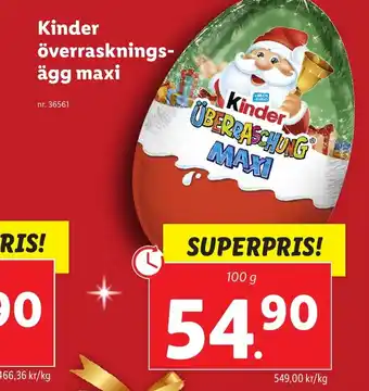 Lidl Kinder överrasknings-ägg maxi erbjuda