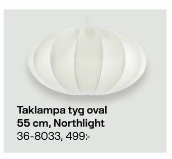 Clas Ohlson Taklampa tyg oval 55 cm, Northlight erbjuda