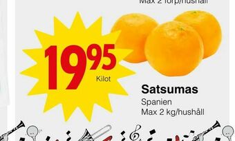 Matöppet Satsumas erbjuda