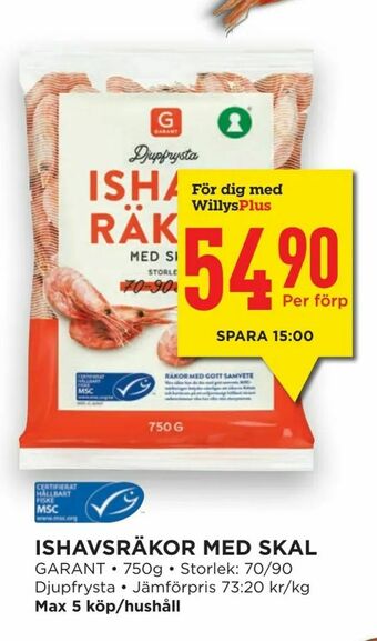 Willys Hemma Ishavsräkor med skal erbjuda