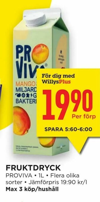 Willys Hemma Fruktdryck erbjuda