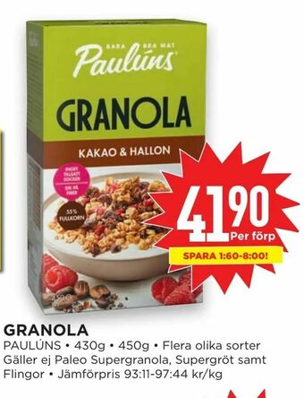 Willys Hemma Granola erbjuda