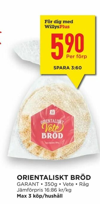 Willys Hemma Orientaliskt bröd erbjuda