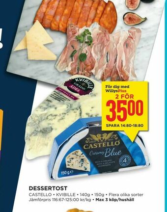 Willys Hemma Dessertost erbjuda