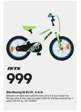 XXL Bits Racing 16 EU 21, 4-6 år erbjuda