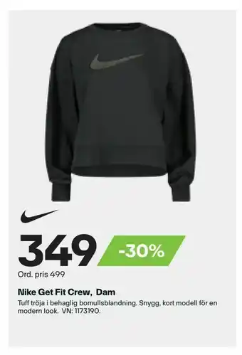 XXL Nike Get Fit Crew, Dam erbjuda