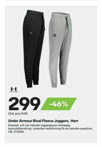 XXL Under Armour Rival Fleece Joggers, Herr erbjuda