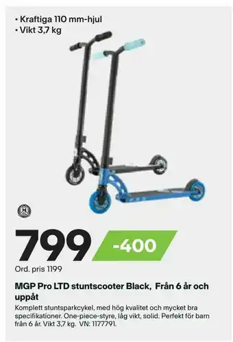 MGP Pro LTD stuntscooter Black, Från 6 år och uppåt