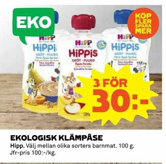 Coop Konsum Ekologisk klämpåse erbjuda