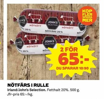 Coop Konsum Nötfärs i rulle erbjuda