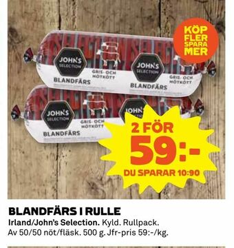 Coop Konsum Blandfärs i rulle erbjuda