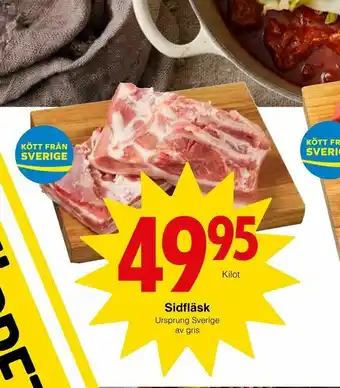 Matöppet Sidfläsk erbjuda