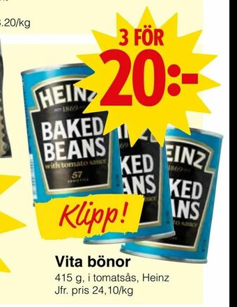 Matöppet Vita bönor erbjuda