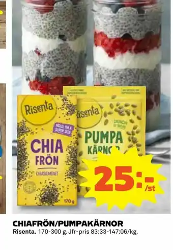 Coop Konsum Chiafrön/pumpakärnor erbjuda