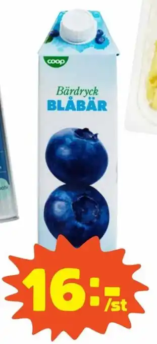 Coop Coop Blåbärsdryck 1l erbjuda