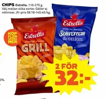 Coop Estrella Chips 110-275g erbjuda