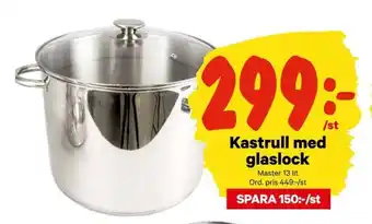 City Gross Master Kastrull med glaslock 13 lit. erbjuda