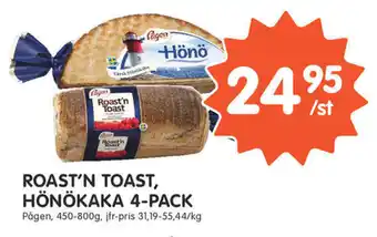 Pågen Roast'n Toast, Hönökaka 4-pack 450-800g