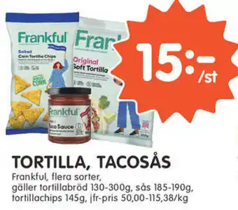 Frankful Tortilla, Tacosås 130-300g, 185g-190g