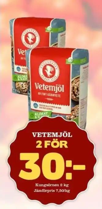 Matdax Kungsörnen Vetemjöl 2kg erbjuda