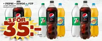 Matdax Pepsi, Zingo, 7Up 1,5 liter erbjuda