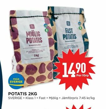 Willys Potatis 2kg erbjuda