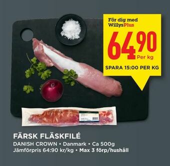 Willys Färsk fläskfilé erbjuda