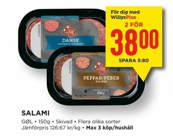 Willys Salami erbjuda