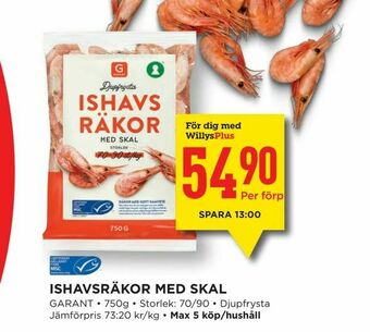 Willys Ishavsräkor med skal erbjuda