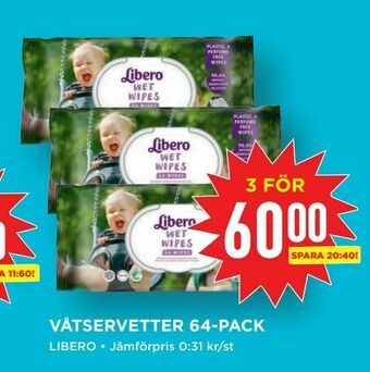 Willys Våtservetter 64-pack erbjuda
