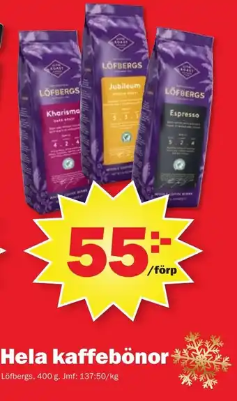 Pekås Hela kaffebönor erbjuda
