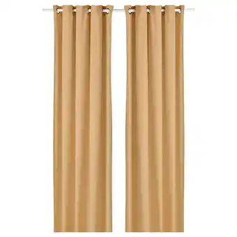 IKEA Moalina gardiner, 1 par, gul, 145x250 cm erbjuda