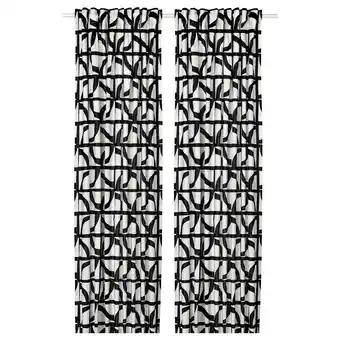 IKEA Vinteroxbär gardiner, 1 par, vit/svart, 145x250 cm erbjuda