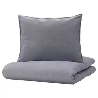 Kopparblad påslakan 2 örngott, mörkblå, 240x220/50x60 cm