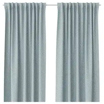 IKEA Åkermolke gardiner, 1 par, ljusblå, 145x250 cm erbjuda