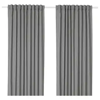 IKEA Hannalena rumsförmörkande gardiner, 1 par, grå, 145x250 cm erbjuda