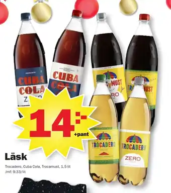 Pekås Läsk Trocadero, Cuba Cola, Trocamust, 1,5 lit erbjuda