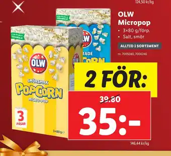 Lidl Olw micropop erbjuda