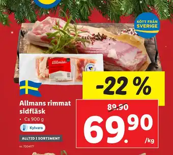 Lidl Allmans rimmat sidfläsk erbjuda